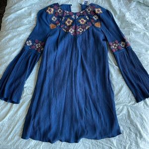 Embroidered Boho shift dress